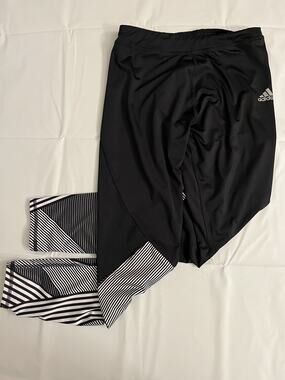 Girls YL 14-16 Adidas Stretch Leggings Black